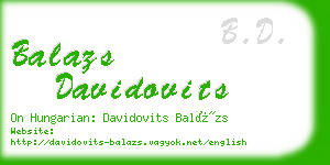 balazs davidovits business card
